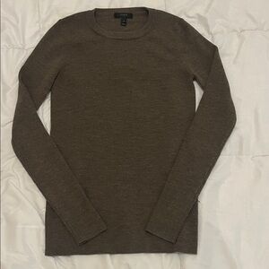 J. Crew Women's Chocolate Merino Wool Blend Crewneck Sweater
